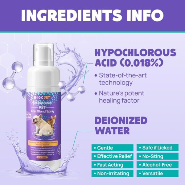 HICC PET Dog Anal Gland Spray - Fast Relieves Anal Gland Irritations and Soothes Itching, Stops Scooting, Eliminates Tough Odors, Pain Relieving & Anti-Itch, Safe for All Animals - 4 Fl Oz - Image 4