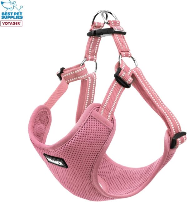 Best Pet Supplies Voyager Adjustable Dog Harness Leash Set with Reflective Stripes for Walking Heavy-Duty Full Body No Pull Vest with Leash D-Ring, Breathable All-Weather - Harness (Pink), S - Image 4