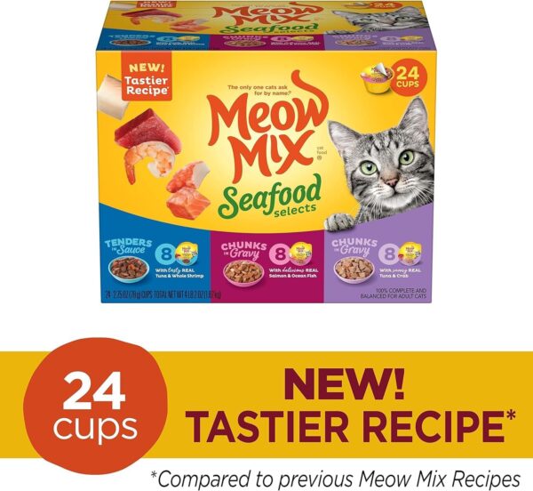 Meow Mix Seafood Selects Wet Cat Food Variety Pack, 2.75 Ounce (Pack of 24) - Image 2