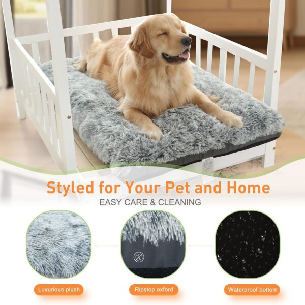 Dog Beds for Large Dogs Fixable Deluxe Cozy Dog Kennel Beds for Crates Washable Dog Bed, 36 x 23 x 3 Inches, Grey - Image 4