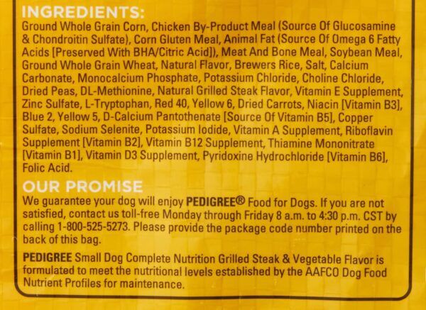 Pedigree Small Dog Complete Nutrition Small Breed Adult Dry Dog Food Grilled Steak and Vegetable Flavor Dog Kibble, 14 lb. Bag - Image 11