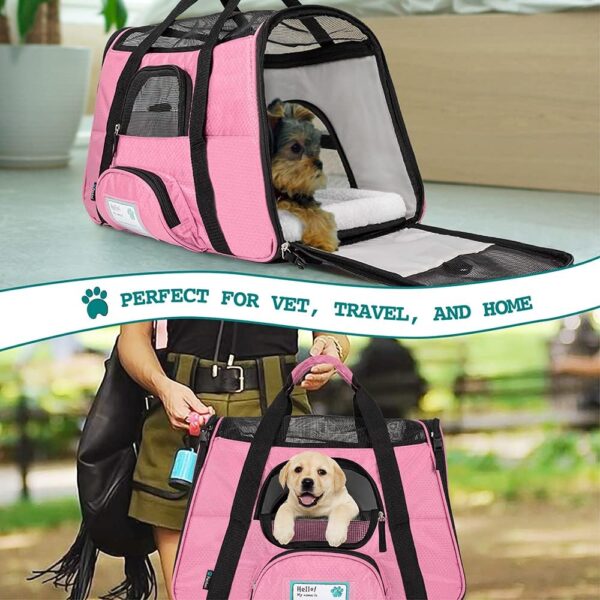 PetAmi Airline Approved Pet Carrier for Cat, Soft Sided Dog Carrier for Small Dogs, Cat Travel Supplies Accessories for Indoor Cats, Ventilated Pet Carrying Bag Medium Large Kitten Puppy, Small Pink - Image 7