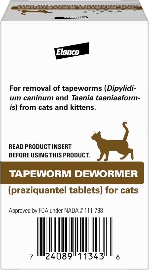 Elanco Tapeworm Dewormer (praziquantel tablets) for Cats and Kittens 6 Weeks and Older, 3-count - Image 2