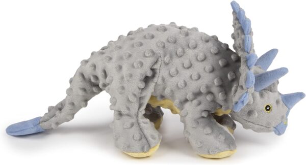 goDog Dinos Frills Squeaky Plush Dog Toy, Chew Guard Technology - Gray, Large - Image 2