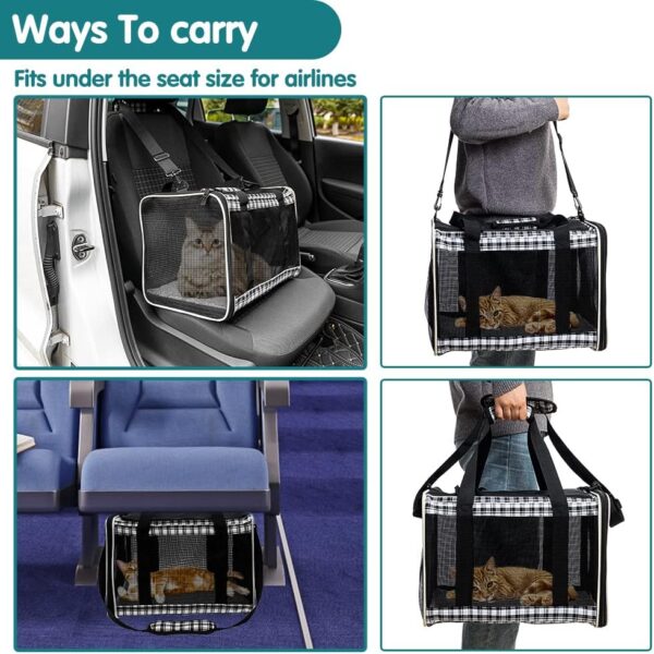 EXPAWLORER Large Cat Carrier for 2 Cats, Soft-Sided Pet Carrier for Cat,Top Load Cat Carriers for Medium Cats Under 25,Airline Approved Pet Travel Bag Fit 2 Kitties Small Dogs - Image 5