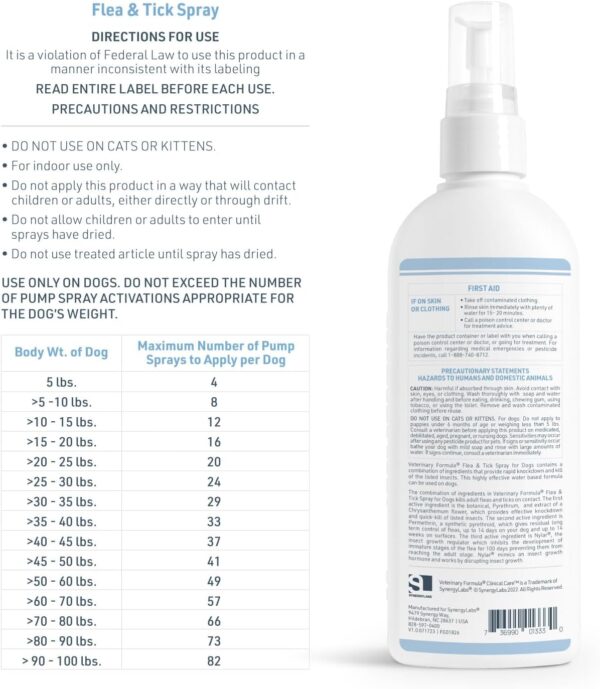 Veterinary Formula Flea and Tick Spray for Dogs, 8 oz – Easy-to-Use Dog Flea Spray, Kills on Contact, Prevents Egg & Larval Development for 14 weeks - Image 7