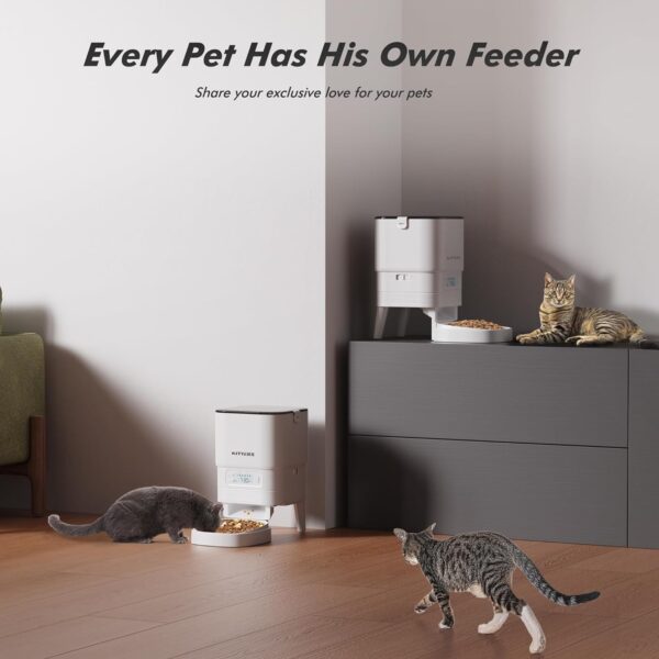 Automatic Cat Feeder - Auto Dog Feeder Easy to Use with Large Storage, Schedual Timed Pet Feeder Double Power Supply, Cat Food Dispenser for Dry Food,1-6 Meals Control, Easy Programmable - Image 4