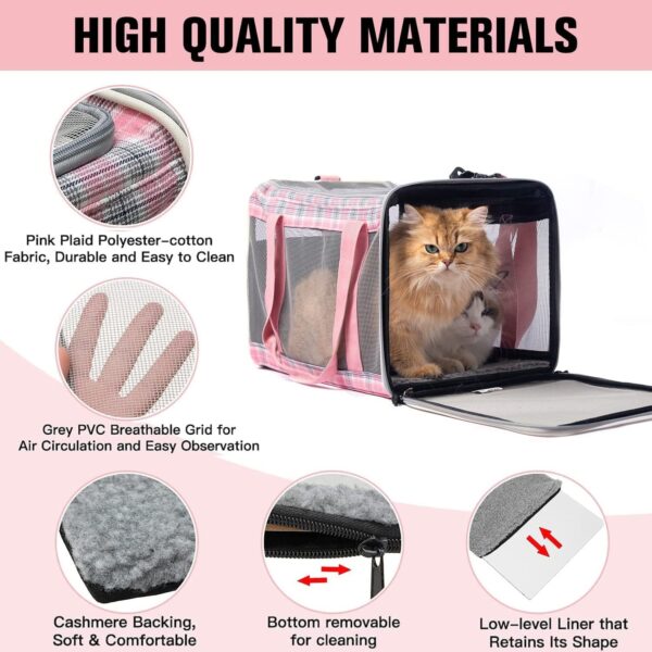 EXPAWLORER Cat Carrier Large, Soft-Sided Pet Carrier for Cat,Top Load Cat Travel Carriers for Medium Cats Under 25, Airline Approved Pet Bag Carriers Fit 2 Kitties Small Dogs - Image 2