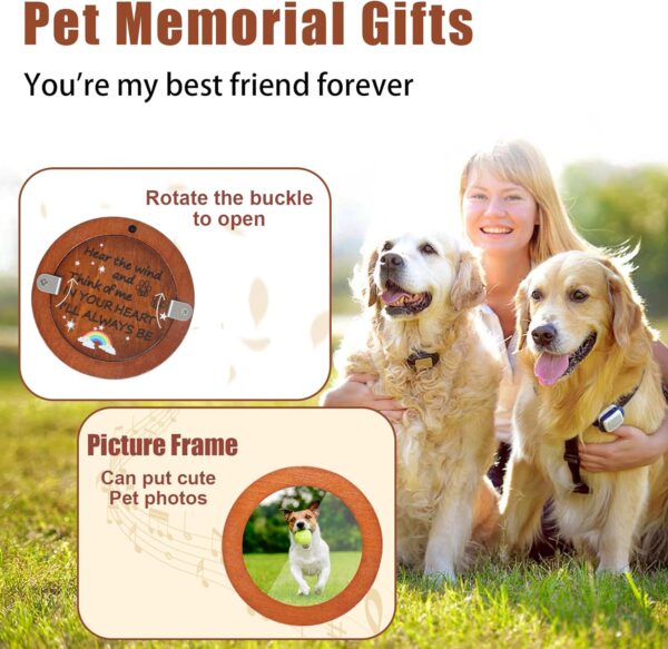 Pet Memorial Wind Chime - Loss of Dog Sympathy Gift, Dog Passing Away Remembrance Gifts with Picture Frame, Pawprint Keyring & Rainbow Bridge Card Gifts - Image 7