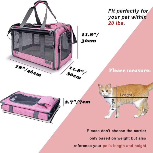 Pet Carrier for Large and Medium Cats, Soft-Sided Pet Carrier for Big Medium Cats and Puppy Dog Carriers Cat Carriers, Pet Privacy Protection Travel Carrier - Image 2