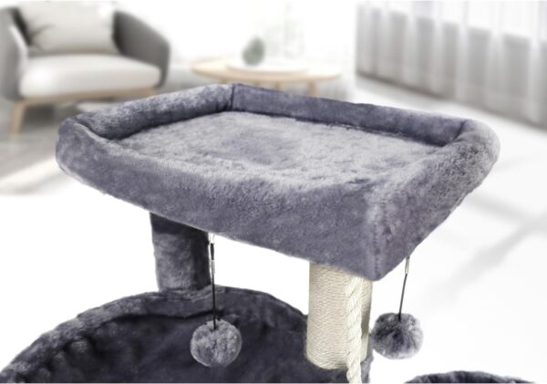 Xin Three Layer Cat Tree with Cat Condo and Two Hammocks,Grey - Image 7