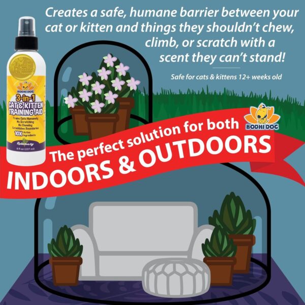 Bodhi Dog 3-in-1 Cat & Kitten Training Aid | Cat Deterrent Spray for Indoor and Outdoor Use | Cat Repellent Spray for Furniture | Establish Boundaries & Keep Cat Off | Made in The USA (8 oz) - Image 5