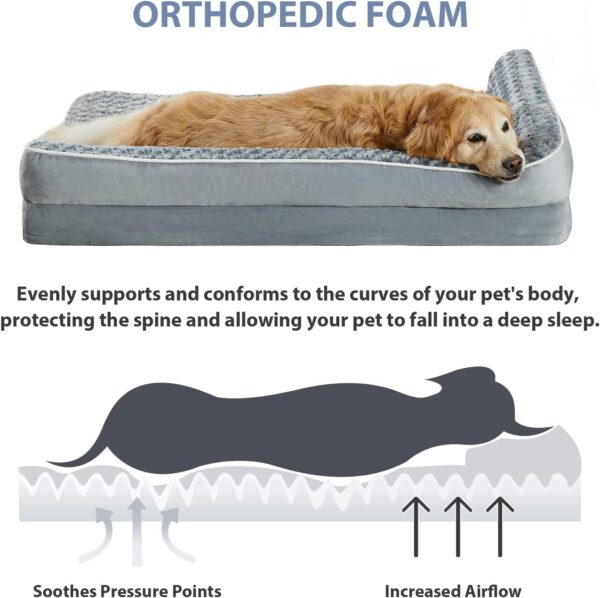 BFPETHOME Orthopedic Dog Beds for Large Dogs - Pet Sofa with Removable Washable Cover, Waterproof Lining and Nonskid Bottom - Image 3