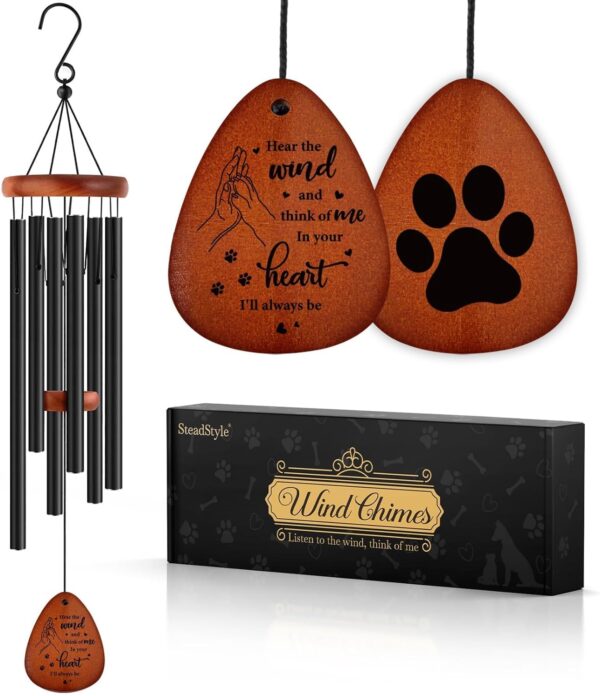 SteadStyle Dog Memorial Gifts for Loss of Dog, Pet Memorial Wind Chime, Loss of Dog Sympathy Gift, Dog Remembrance Gift in Memory of Dog Cat.