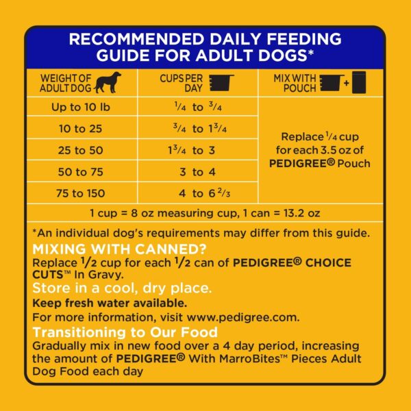 Pedigree with MarroBites Pieces Adult Dry Dog Food, Steak & Vegetable Flavor, 36 lb. Bag - Image 6