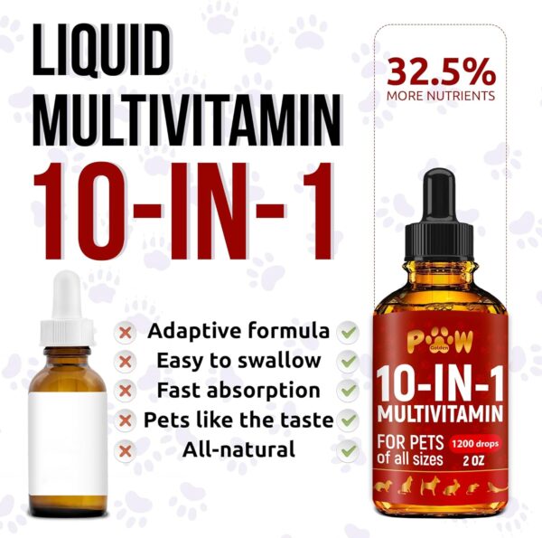 Cat and Dog Vitamins and Supplements | Dog Vitamin | Vitamins for Cats | Multivitamin for Dogs | Cat Supplements & Vitamins | Vitamins for Dogs | Natural Cat Vitamins | 2 oz - Image 7