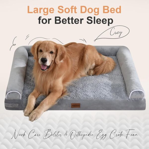 Large Dog Bed Orthopedic Washable: Beds Bolster XL Bed Large Big Dogs Memory Foam Couch Sofa Waterproof with Removable Cover - Image 2