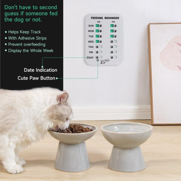 Pet Feeding Reminder for Dogs Cats, Magnetic Reminder Sticker Sign, AM/PM Daily Indication, Dog Accessories Helps You to Track Pet Feeding & Medication (White) - Image 2