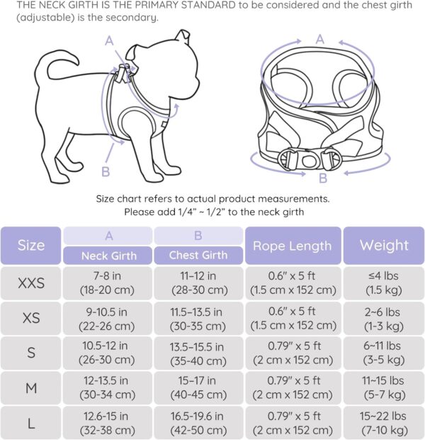 BELLA & PAL Puppy Harness with Leash Set, Dog Harness for Small Dogs No Pull, Dog Leash for Small Dogs, Step in Harness for Extra Small Dogs, Purple Lavender Harness, XS - Image 2