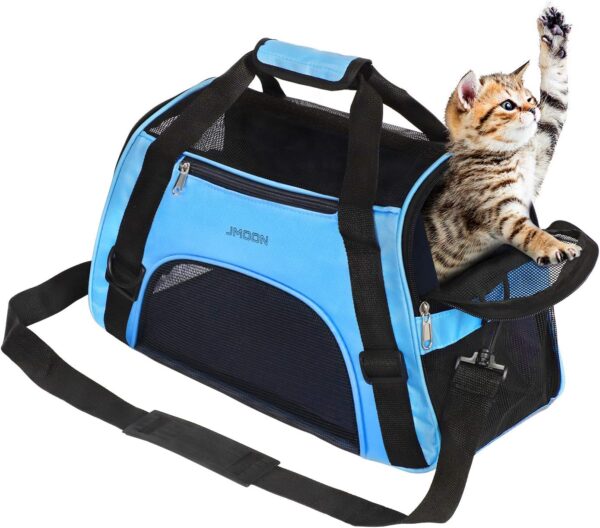 JMOON Soft-Sided Pet Carrier Bag - Airline Approved for Cats and Dogs - Foldable Comfort Travel Carrier