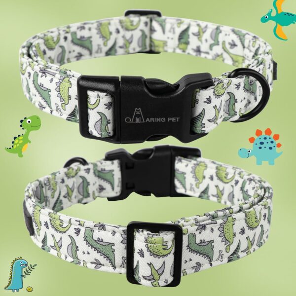 ARING PET Dinosaur Dog Collar-Cute Dog Collar for Small Dogs, Adjustable Comfortable Cotton Boy Dog Collars for Small Medium Large Dogs, X-Small - Image 3