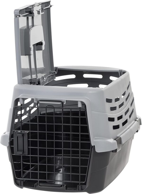 IRIS USA 23" Small Pet Travel Carrier with Front and Top Access, 2-Door Top Load, Hard-Sided Training Crate for 18 Lbs. Pet Cat Small-Sized Dog with Left or Right Opening Top Door, Black/Gray - Image 11