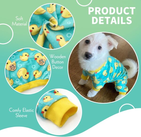 KYEESE Dogs Pajamas Yellow Duck for Small Dogs Soft Material Stretchable Dog Jammies Cat Pajamas Dog Apparel - Image 2