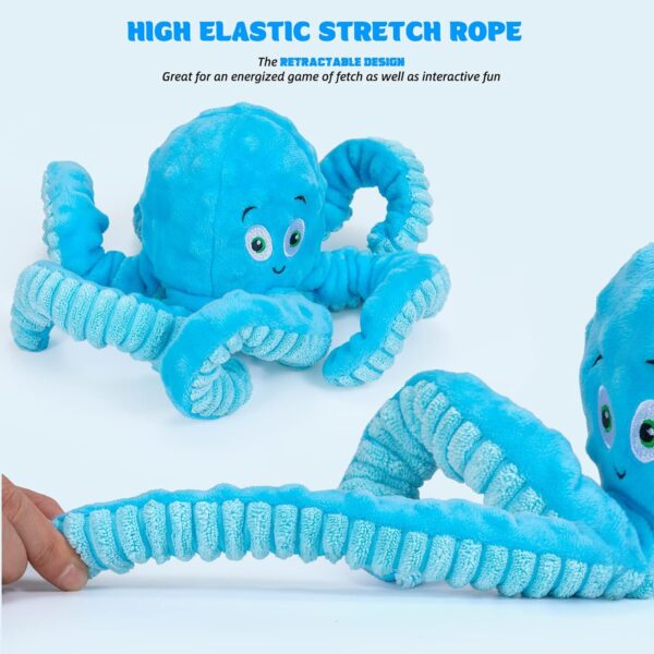 Dog Toys for Aggressive Chewers Indestructible Squeaky Dog Toys Octopus-Tug of War Dog Toys for Large Breed Tough Interactive Stuffed Dog Chew Toys for Puppies Small & Large Dogs - Image 2