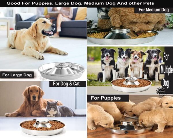 Puppy Bowls for Litter, 3 Puppy Food Bowl, Stainless Steel Puppy Feeding Bowls, Puppy Mush Bowl,11.5'', Food Feeding Puppy Weaning Bowl for Small Medium Large Pets, Puppy Feeder Bowl, Puppy Saucer - Image 3