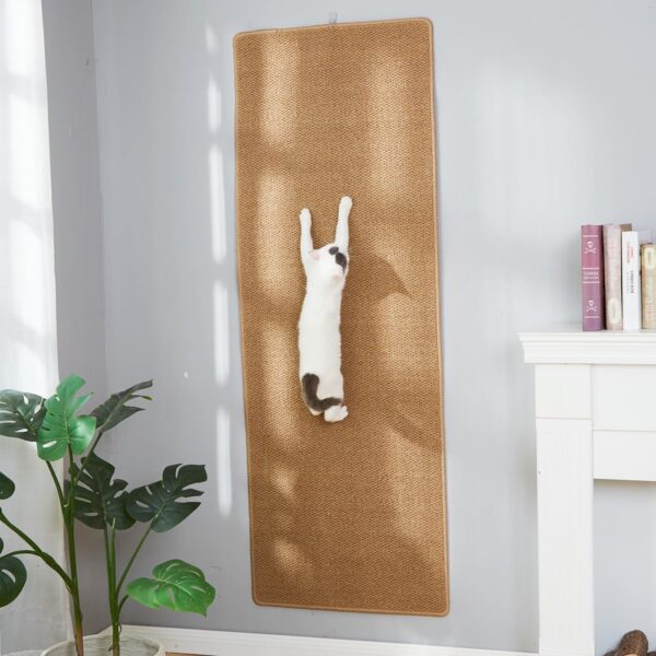 67"x 23.6" Thickened Cat Wall Climbing Carpet, Cat Wall Furniture, Wall Scratcher, Scratching Post, Couch Sofa Protector (Camel)