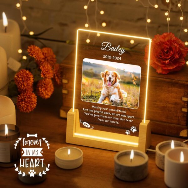 Bemaystar Personalized Pet Memorial Gifts - in Memory of Dog Night Lights, Custom Dog Memorial Gifts for Loss of Dog, Pet Loss Gifts, Memorial Plaques for Dogs, Pet Horizontal Memorial Gifts - Image 4