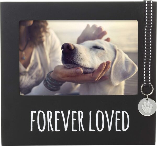 Pearhead Forever Loved Pet Keepsake Picture Frame, Dog Photo Frame for Pet Owners, Dog Memorial Frame, Wall Mount And Tabletop Frame, 4x6 Photo Insert, Black