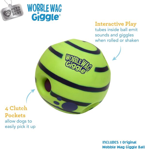 Wobble Wag Giggle Ball, Interactive Dog Toy, Fun Giggle Sounds When Rolled or Shaken, Pets Know Best, As Seen On TV - Image 2