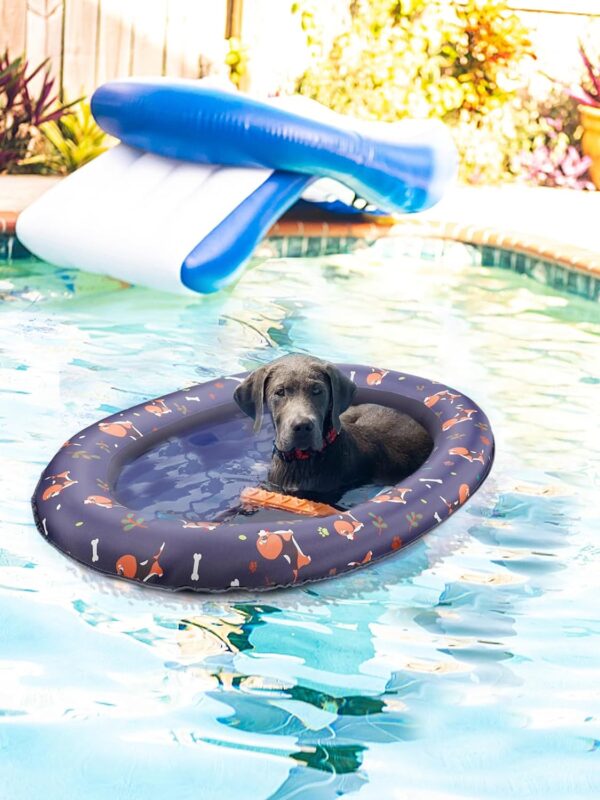 Dog Float for Pool - Inflatable Pool Floats for Small Dog Puppies Up to 45lb, Scratch Resistant and Durable, Easy Set Up for Lake River Pool - Image 7