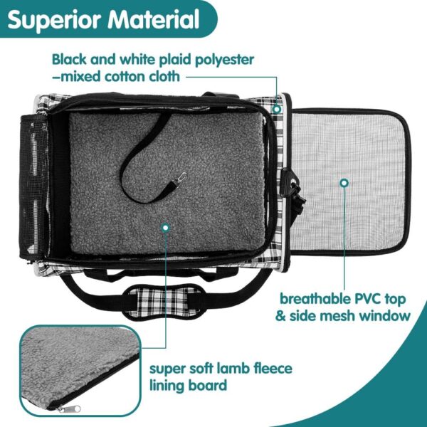 EXPAWLORER Large Cat Carrier for 2 Cats, Soft-Sided Pet Carrier for Cat,Top Load Cat Carriers for Medium Cats Under 25,Airline Approved Pet Travel Bag Fit 2 Kitties Small Dogs - Image 4