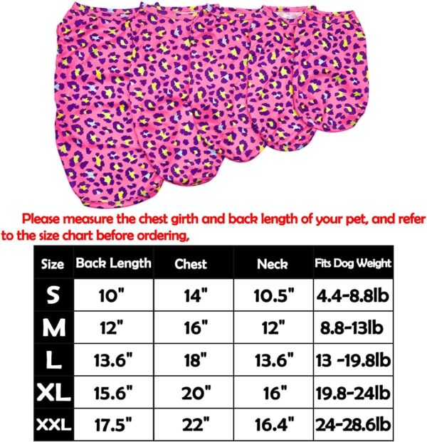 PET SHOW 4 Pack Paw Bone Printed Dog Clothes Shirts Soft Vest Lightweight Sleeveless Cats Doggies T-Shirts Puppies Tank Top Tee for Small Medium Dogs White Black Pink Blue (Large, Pink for Girls) - Image 2