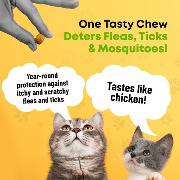 Guardian's Choice Flea and Tick for Cats Chewable Pills - No Harsh Chemicals - 100 Chicken Flavored Treats Pets Brand - Tasty Chews Cats Love - Flea Pills for Cats - Image 2