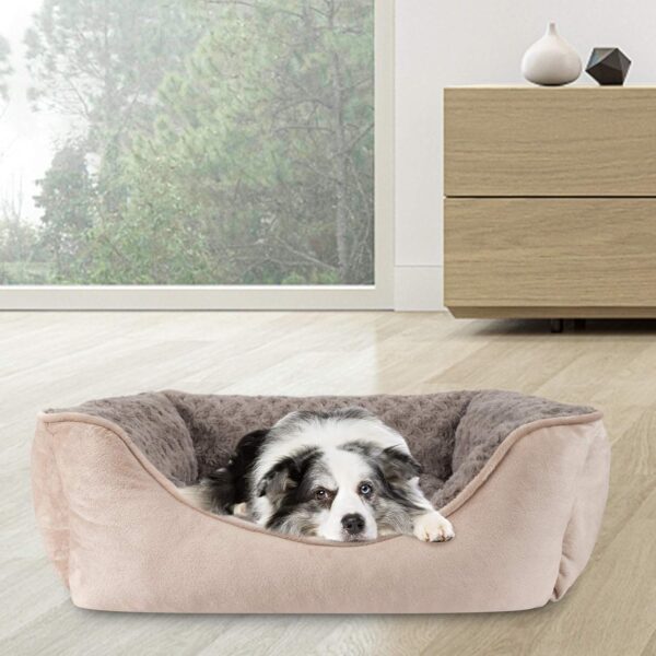 JOEJOY Rectangle Dog Bed for Large Medium Small Dogs Machine Washable Sleeping Sofa Non-Slip Bottom Breathable Soft Puppy Bed Durable Orthopedic Calming Pet Cuddler, Multiple Size, Beige - Image 6