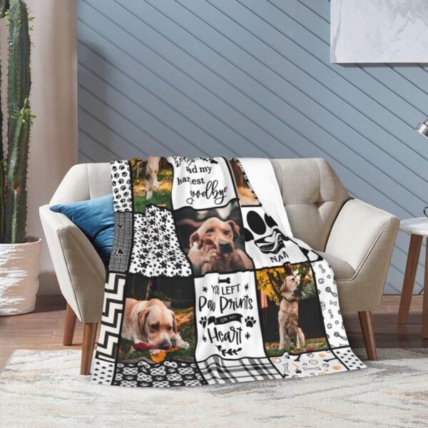 Custom Blanket, Personalized with Pet Photo Picture Blanket Dog Memorial Gifts - Sympathy for Loss of Dog 30x40 - Image 6