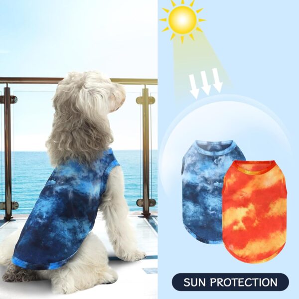 XPUDAC 4 Pack Dog Shirt Tie Dye Lightweight Dog Clothes for Small Dogs Boy Girls Breathable Stretchy Tank Top Vest-Medium - Image 4