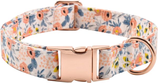 Metal Buckle Dog Collar, Durable Adjustable Dog Collar Soft for Small Medium Large Dogs (M(13-18in), Flower3)