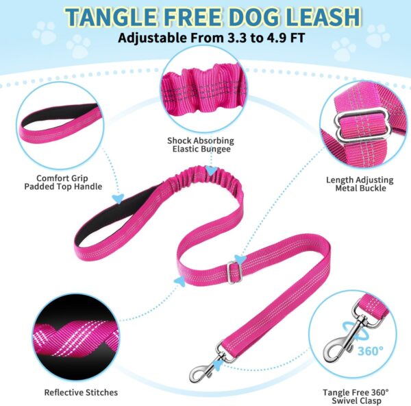 SlowTon No Pull Small Dog Harness and Leash Set, Puppy Soft Vest Harness Neck & Chest Adjustable, Reflective Lightweight Harness & Anti-Twist Pet Lead Combo for Small Medium Dogs (Fuchsia, XXS) - Image 8