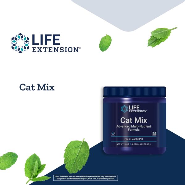 Life Extension Cat Mix – For Heart, Kidney & Pancreatic Function + Gut Health –with Vitamins & Essential Nutrients - Formula For Kitty - Gluten-Free, Non-GMO – Net Wt.100 Grams (85 Servings) - Image 4