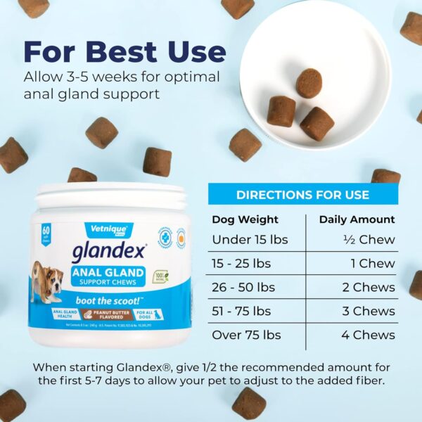 Glandex Anal Gland Soft Chew Treats with Pumpkin for Dogs Digestive Enzymes, Probiotics Fiber Supplement for Dogs Boot The Scoot (Peanut Butter Chews, 60ct) - Image 4