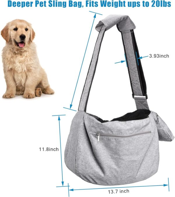 Ownpets Pet Sling Carrier, Fits 15 to 25lbs Extra-Large Dog/Cat Sling Carrier Reversible and Hands-Free Dog Bag with Adjustable Strap and Pocket Shoulder Pad for Outdoor Travel Hiking - Image 6