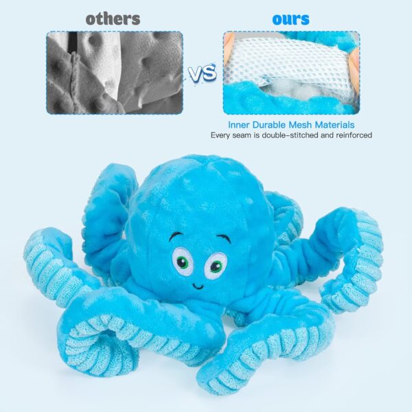 Dog Toys for Aggressive Chewers Indestructible Squeaky Dog Toys Octopus-Tug of War Dog Toys for Large Breed Tough Interactive Stuffed Dog Chew Toys for Puppies Small & Large Dogs - Image 4