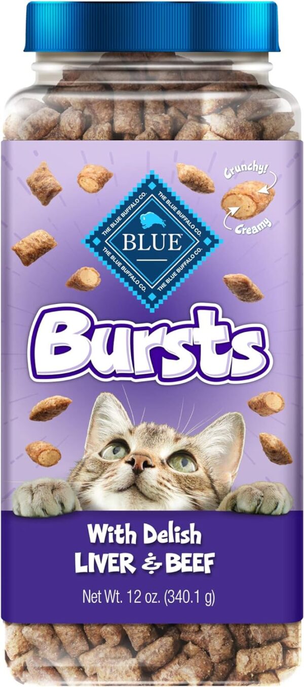 Blue Buffalo Bursts Crunchy Cat Treats, Chicken Liver and Beef 12-oz tub