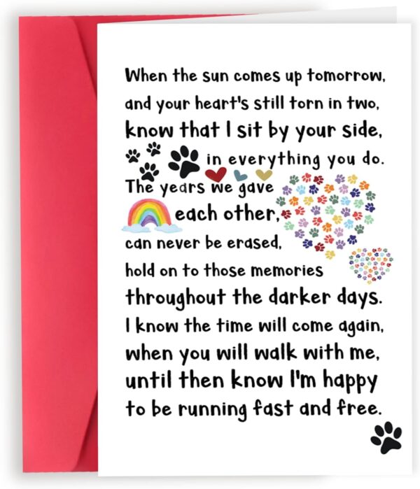 Dog Loss Card for Dog Owner, Pet Loss Sympathy Card for Dog Cat, Dog Memorial Gifts for Loss of Dog, Pet Memorial Gifts, Sympathy Gifts for Loss of Dog, Pet Remembrance Gift, Pet Loss Gifts