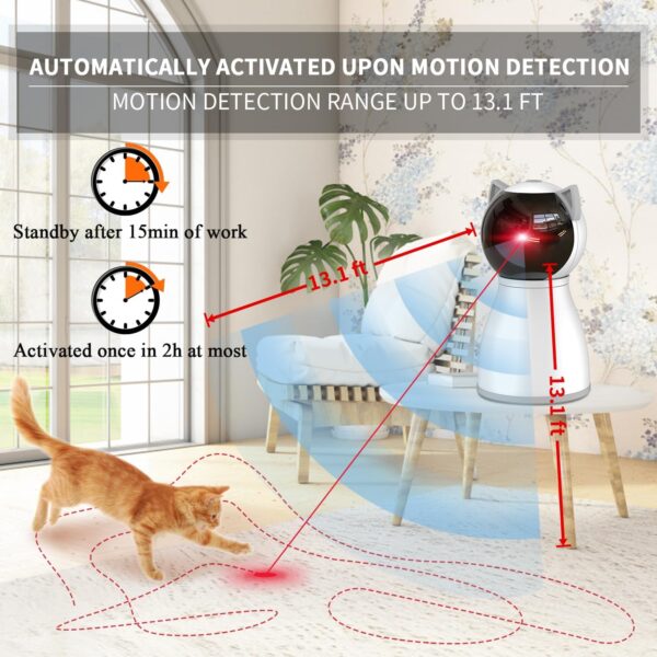 Laser Cat Toys for Indoor Cats,The 4th Generation Real Random Trajectory Motion Activated Rechargeable Automatic Cat Laser Toy,Interactive Cat Toys for Bored Indoor Adult Cats/Kittens/Dogs - Image 3