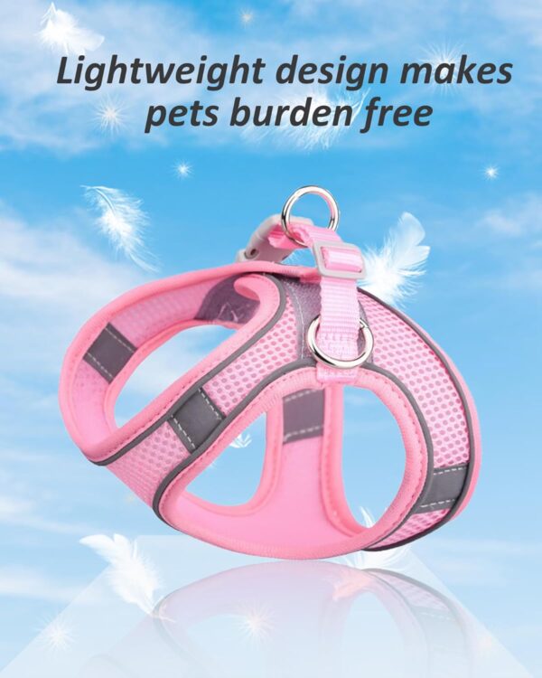 Dog Harness for Small Medium Large Dogs No Pull, Puppy Harness and Leash Set, Puppy Harness for Small Dogs, Step in Harness for Small Dogs, Small Dog Harness, mesh Dog Harness. (Pink, XS) - Image 3